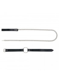 Черный поводок и чокер с кольцом Rada - Rebelts - купить с доставкой в Перми