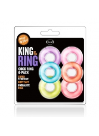 Набор из 6 эрекционных колец King of the Ring - Blush Novelties - в Перми купить с доставкой