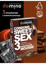 Презервативы для орального секса DOMINO Sweet Sex с ароматом шоколадного мусса - 3 шт. - Domino - купить с доставкой в Перми
