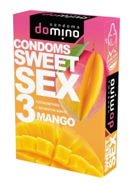 Презервативы для орального секса DOMINO Sweet Sex с ароматом манго - 3 шт. - Domino - купить с доставкой в Перми