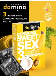 Презервативы для орального секса DOMINO Sweet Sex с ароматом тропических фруктов - 3 шт. - Domino - купить с доставкой в Перми
