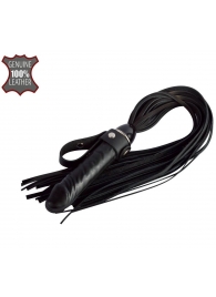 Черная плеть  Ковбой  с ручкой-фаллосом - 55 см. - Sitabella - купить с доставкой в Перми