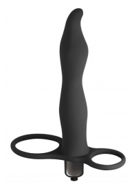 Черная вибронасадка для двойного проникновения Flirtini - 15,9 см. - Lola Games - купить с доставкой в Перми