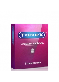 Презервативы Torex  Сладкая любовь  с ароматом клубники - 3 шт. - Torex - купить с доставкой в Перми