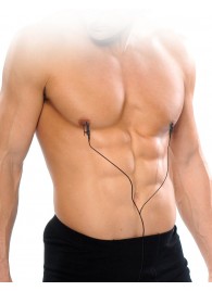 Черные электрические зажимы для сосков Shock Therapy Nipple Clamps - Pipedream - купить с доставкой в Перми