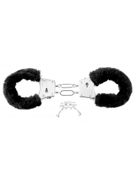 Меховые чёрные наручники Beginner s Furry Cuffs - Pipedream - купить с доставкой в Перми