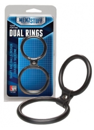 Чёрное двойное эрекционное кольцо Dual Rings Black - Dream Toys - в Перми купить с доставкой