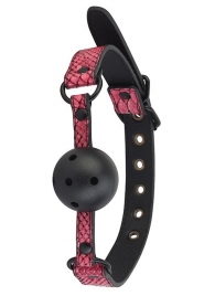 Черно-розовый кляп-шарик с отверстиями BALL GAG - Dream Toys - купить с доставкой в Перми
