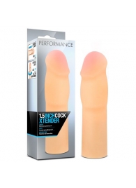 Телесная насадка-удлинитель на пенис PERFORMANCE 1.5INCH COCK XTENDER - 16 см. - Blush Novelties - в Перми купить с доставкой