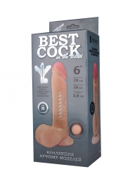 Телесный фаллоимитатор на присоске F F BEST COCK 6 - 19 см. - LOVETOY (А-Полимер)