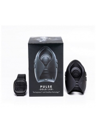 Темно-серый инновационный мужской осциллятор PULSE SOLO LUX с пультом ДУ - Hot Octopuss - в Перми купить с доставкой