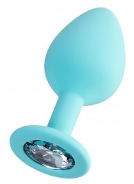 Мятная анальная втулка Brilliant с прозрачным кристаллом - 8 см. - ToyFa - купить с доставкой в Перми