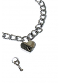 Серебристый ошейник Embrace с ключиком - Lola Games - купить с доставкой в Перми