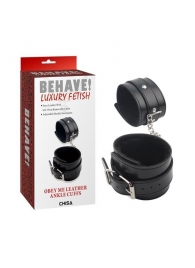 Черные оковы на ноги Obey Me Leather Ankle Cuffs - Chisa - купить с доставкой в Перми