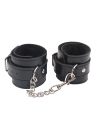 Черные оковы на ноги Obey Me Leather Ankle Cuffs - Chisa - купить с доставкой в Перми