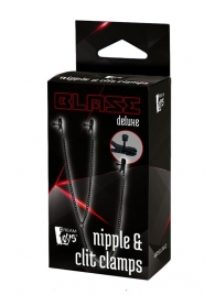 Черные зажимы на соски и клитор на цепочке DELUXE NIPPLE   CLIT CLAMPS - Dream Toys - купить с доставкой в Перми