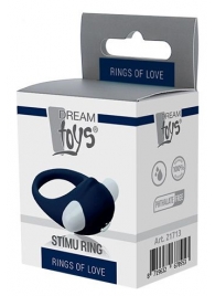 Гладкое синее эрекционное виброкольцо STIMU RING - Dream Toys - в Перми купить с доставкой