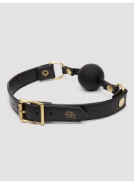 Черный кляп-шар Bound to You Faux Leather Ball Gag - Fifty Shades of Grey - купить с доставкой в Перми