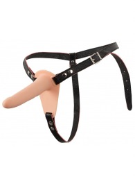 Телесный поясной страпон с вибрацией Vibrating Strap-On - 15,7 см. - Orion - купить с доставкой в Перми