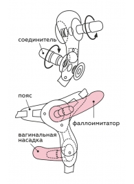 Черный пояс для женщин BEST SELECT с 3 насадками - LOVETOY (А-Полимер) - купить с доставкой в Перми