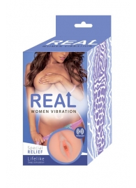 Телесный вибромастурбатор-вагина Real Women Vibration - Real - в Перми купить с доставкой