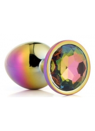 Голографическая анальная втулка с радужным кристаллом - 7,1 см. - Dream Toys - купить с доставкой в Перми