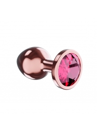 Пробка цвета розового золота с малиновым кристаллом Diamond Ruby Shine S - 7,2 см. - Lola Games - купить с доставкой в Перми