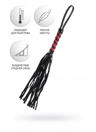 Черно-красный флоггер Anonymo - 45 см. - ToyFa - купить с доставкой в Перми