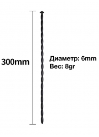 Черный уретральный расширитель - 30 см. - Rubber Tech Ltd - купить с доставкой в Перми