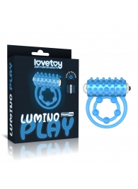 Голубое, светящееся в темноте виброкольцо Lumino Play Vibrating Penis Ring - Lovetoy - в Перми купить с доставкой