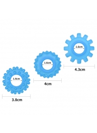 Набор из 3 голубых, светящихся в темноте эрекционных колец Lumino Play - Lovetoy - в Перми купить с доставкой