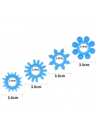 Набор из 4 голубых, светящихся в темноте эрекционных колец Lumino Play - Lovetoy - в Перми купить с доставкой