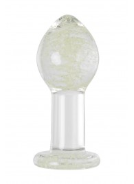 Прозрачная, светящаяся в темноте анальная втулка - 6,5 см. - Sexus