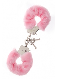 Металлические наручники с розовой меховой опушкой METAL HANDCUFF WITH PLUSH PINK - Dream Toys - купить с доставкой в Перми