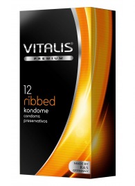 Ребристые презервативы VITALIS PREMIUM ribbed - 12 шт. - Vitalis - купить с доставкой в Перми