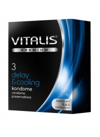 Презервативы VITALIS PREMIUM delay   cooling с охлаждающим эффектом - 3 шт. - Vitalis - купить с доставкой в Перми
