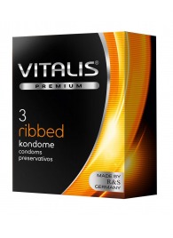 Ребристые презервативы VITALIS PREMIUM ribbed - 3 шт. - Vitalis - купить с доставкой в Перми