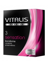 Презервативы с пупырышками и кольцами VITALIS PREMIUM sensation - 3 шт. - Vitalis - купить с доставкой в Перми