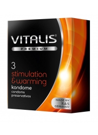 Презервативы VITALIS PREMIUM stimulation   warming с согревающим эффектом - 3 шт. - Vitalis - купить с доставкой в Перми