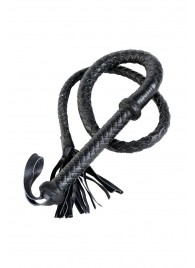 Длинный кожаный кнут с хлопушками на конце - ToyFa - купить с доставкой в Перми