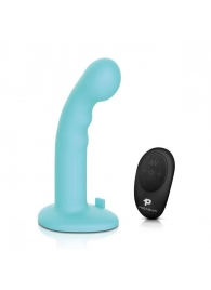 Голубая изогнутая насадка 6in Remote Control Ripple P-Spot G-Spot на черных трусиках - 16 см. - Pegasus - купить с доставкой в Перми