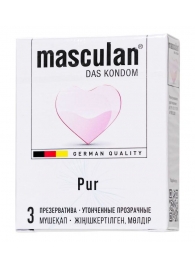 Супертонкие презервативы Masculan Pur - 3 шт. - Masculan - купить с доставкой в Перми