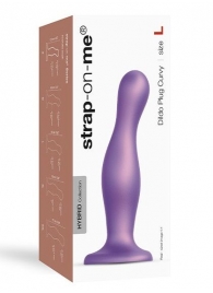 Фиолетовая насадка Strap-On-Me Dildo Plug Curvy size L - Strap-on-me - купить с доставкой в Перми