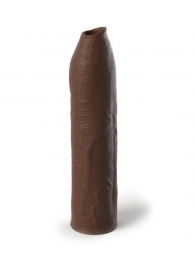 Коричневая насадка-удлинитель Uncut Silicone Penis Enhancer - 17,8 см. - Pipedream - в Перми купить с доставкой