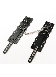 Узорчатые кожаные оковы с регулируемыми ремешками - Crazy Handmade - купить с доставкой в Перми