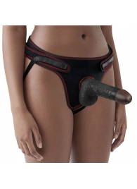 Женский темнокожий страпон Easy Strapon Set 7 Inch - 18 см. - Lovetoy - купить с доставкой в Перми