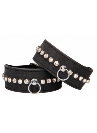 Черные поножи Diamond Studded Ankle Cuffs - Shots Media BV - купить с доставкой в Перми