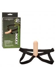 Телесный фаллопротез из силикона Extension with Harness - 15,75 см. - California Exotic Novelties - купить с доставкой в Перми