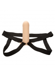 Телесный фаллопротез из силикона Extension with Harness - 15,75 см. - California Exotic Novelties - купить с доставкой в Перми