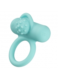 Аквамариновое эрекционное виброкольцо Silicone Rechargeable Nubby Lover’s Delight - California Exotic Novelties - в Перми купить с доставкой